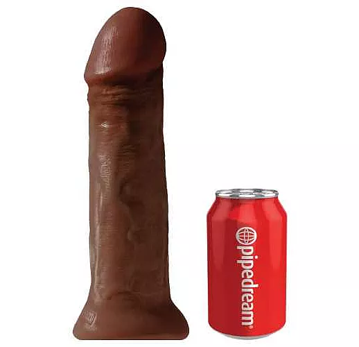 Фаллоимитатор-гигант коричневого цвета на присоске 11" Cock - 28 см.