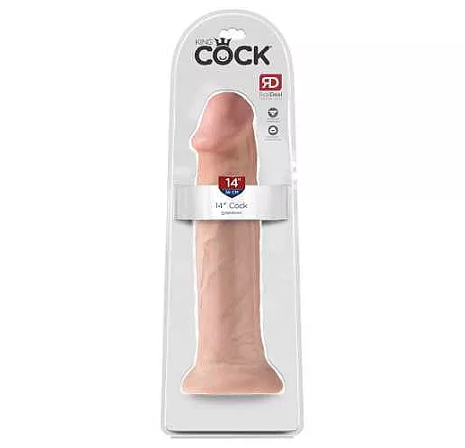 Телесный фаллоимитатор-гигант на присоске 14" Cock - 36 см.