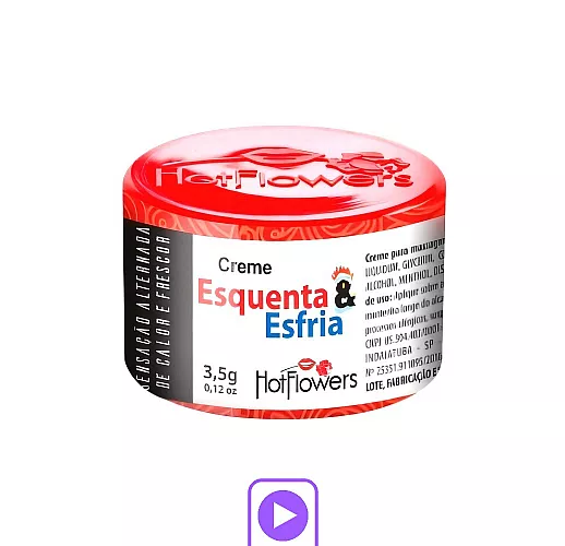 Массажный крем Hot Flowers "Esquenta & Esfria Creme" с охлаждающе-разогревающим эффектом - 3,5 гр.