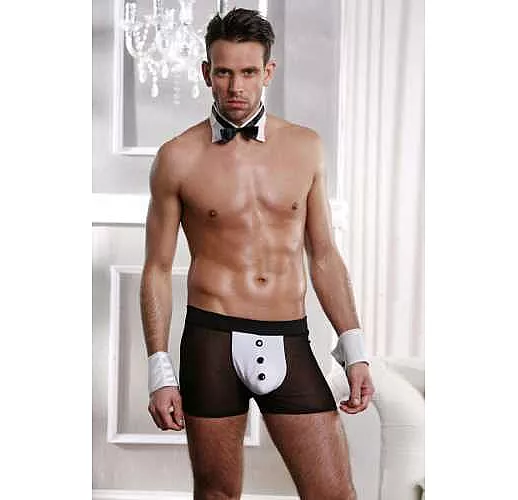 Костюм настоящего джентльмена S-M-L черный с белым