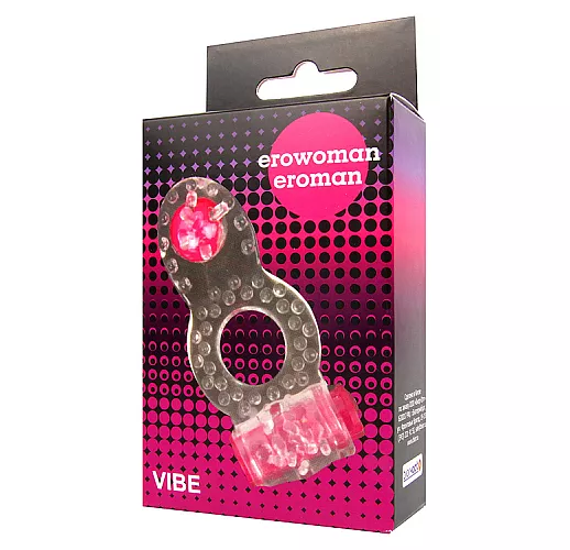 Розовое эрекционное вибро-кольцо Ero-Vibe с "шипиками" и специальным "отростком" для клитора Розовое эрекционное вибро-кольцо Ero-Vibe с "шипиками" и специальным "отростком" для клитора