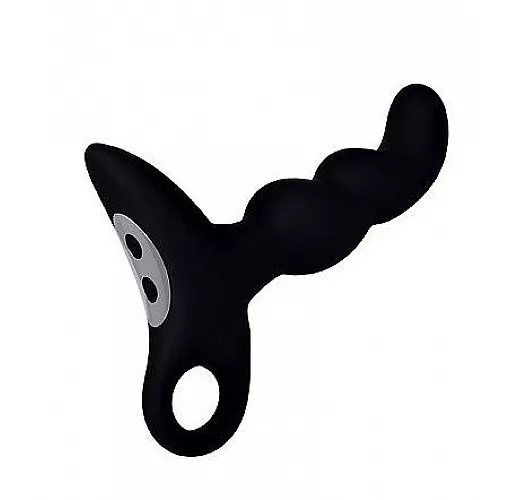 Черный силиконовый массажер простаты ёлочка Erokay