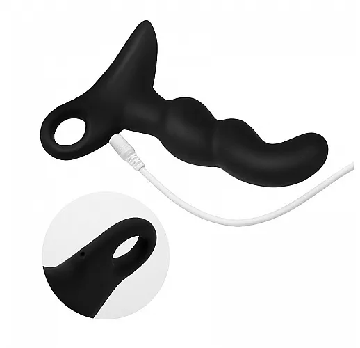 Черный силиконовый массажер простаты ёлочка Erokay