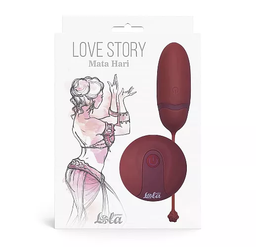 Силиконовое виброяйцо Love Story "Mata Hari Vinous" с 10 режимами вибрации, пультом ДУ, IPX6, USB