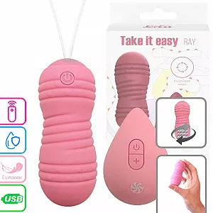 Циркуляционные вагинальные виброшарики Take it Easy "Ray" с 10 режимами, пультом ДУ, IPX7, USB