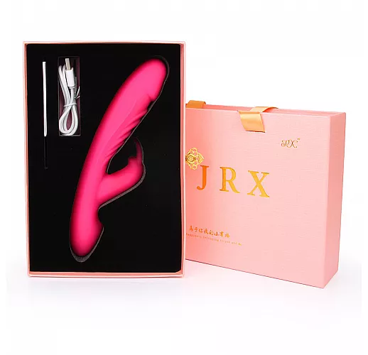 Розовый вибромассажер с выраженной головкой "кроликом" для стимуляции клитора