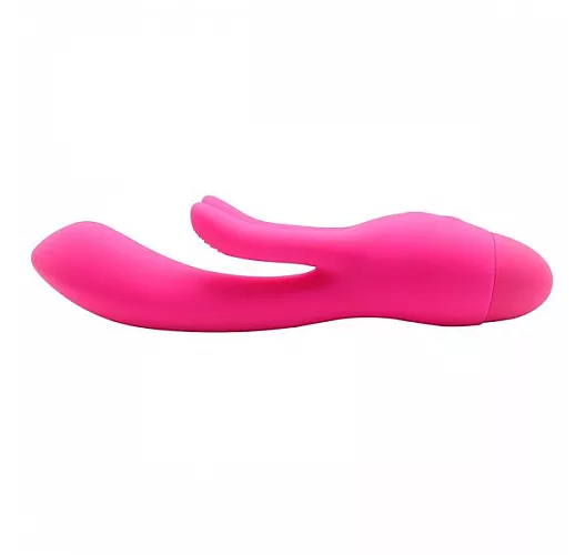 Розовый вибратор INDULGENCE Frolic Bunny - 18,5 см.