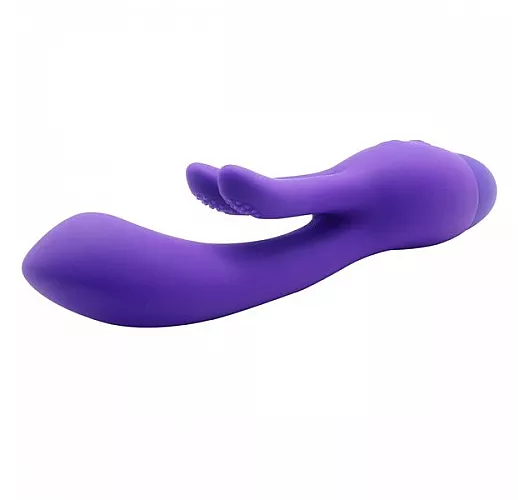 Фиолетовый вибратор INDULGENCE Frolic Bunny - 18,5 см.