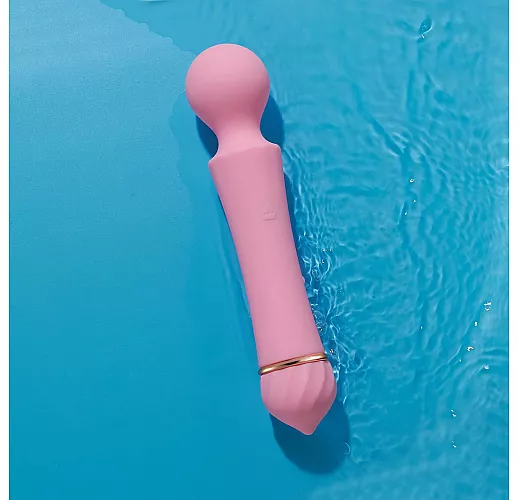 Розовый жезловый вибромассажер Sasa