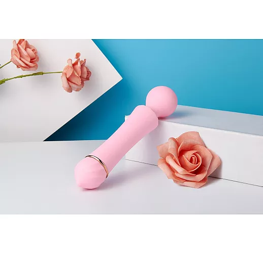 Розовый жезловый вибромассажер Sasa