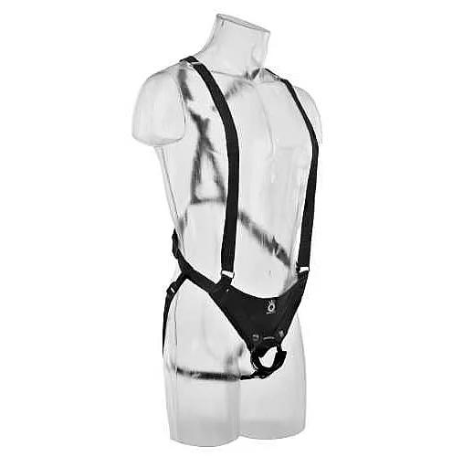 Страпон-система с кофейной насадкой 10" Hollow Strap-On Suspender System - 25 см.