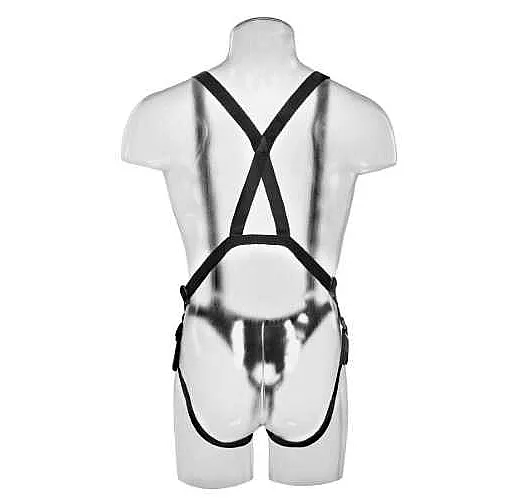 Страпон-система с кофейной насадкой 10" Hollow Strap-On Suspender System - 25 см.
