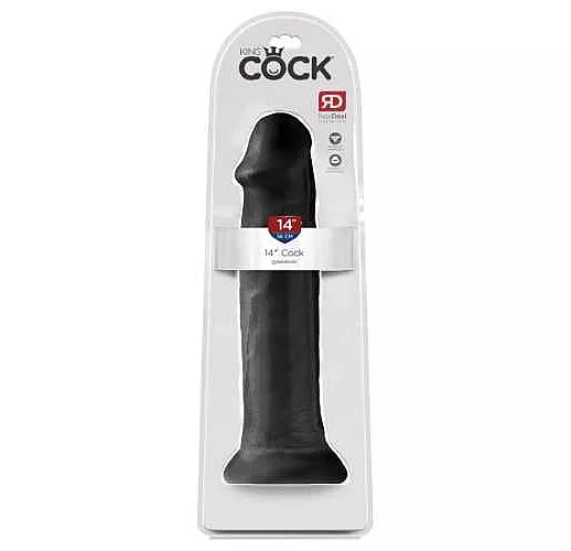 Черный фаллоимитатор-гигант на присоске 14" Cock - 36 см.