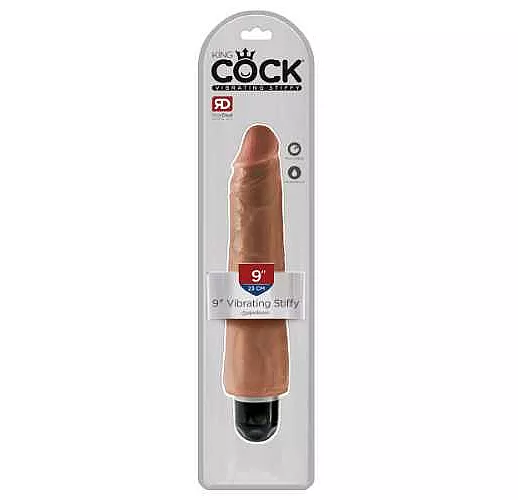 Кофейный вибратор-реалистик 9" Vibrating Stiffy - 27,9 см.