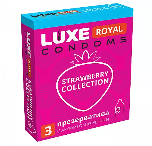 Презервативы Luxe Royal "Strawberry Collection" с ароматом клубники - 3 шт.