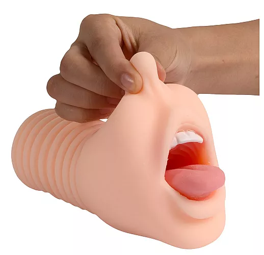 Телесный реалистичный вибромастурбатор-ротик Congue Temptation