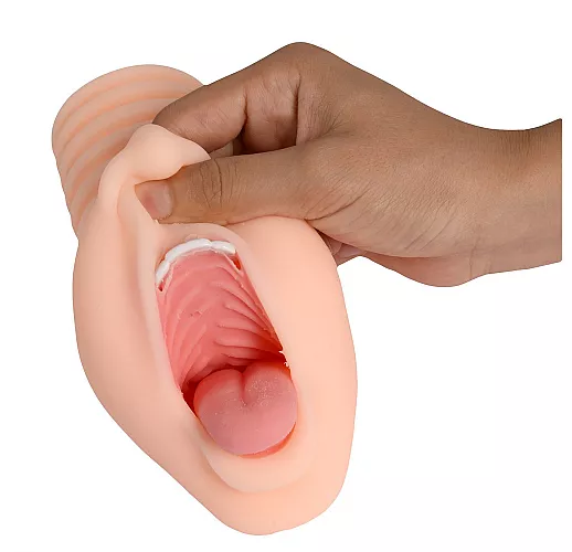 Телесный реалистичный вибромастурбатор-ротик Congue Temptation