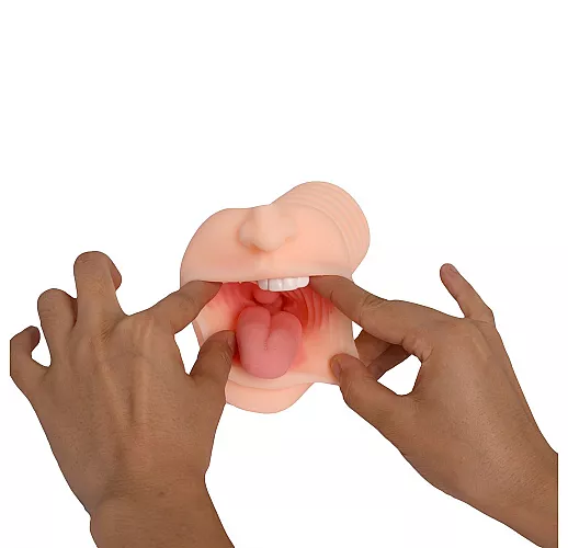 Телесный реалистичный вибромастурбатор-ротик Congue Temptation