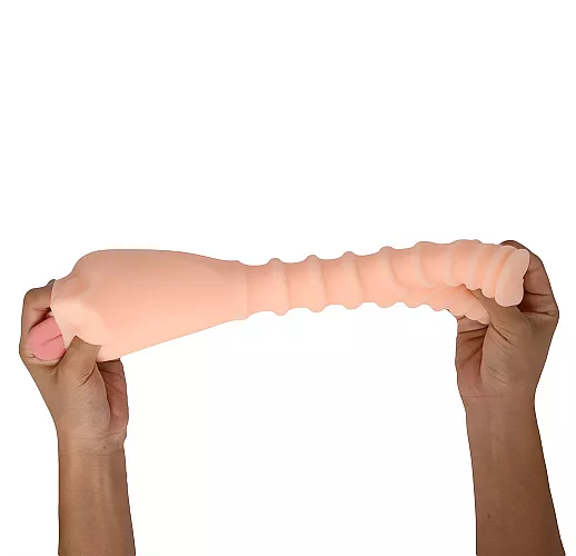 Телесный реалистичный вибромастурбатор-ротик Congue Temptation