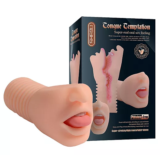 Телесный реалистичный вибромастурбатор-ротик Congue Temptation