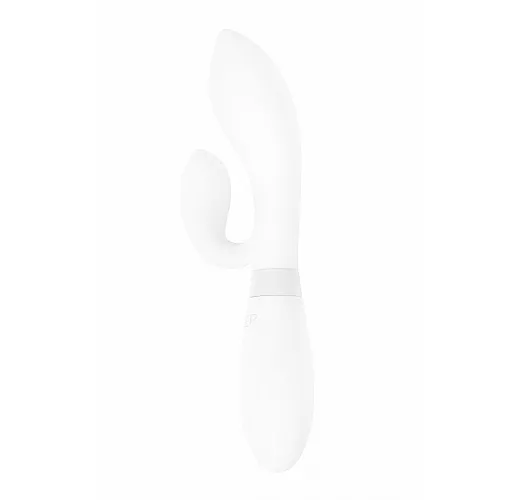 Белый вибратор-кролик Indeep Pro "Juna" 10 режимов, двойная стимуляция, IPX6, USB - 21,5 см.