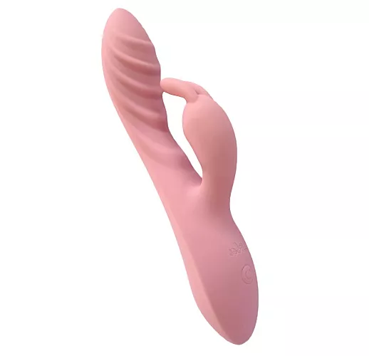 Розовый вибратор-кролик Sunset "Thai" 10 режимов вибрации, Х2 стимуляция, IPX7, USB - 20,6 см.