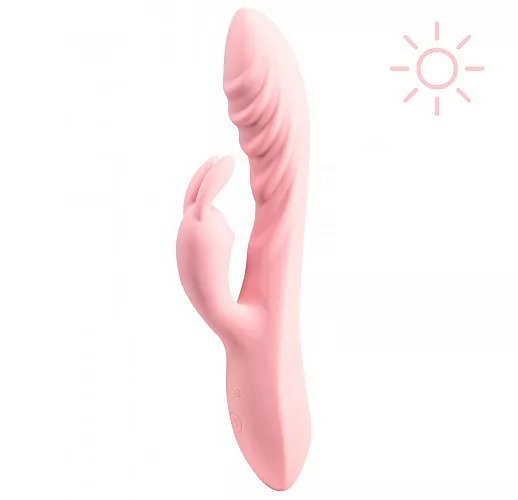 Розовый вибратор-кролик Sunset "Thai" 10 режимов вибрации, Х2 стимуляция, IPX7, USB - 20,6 см.