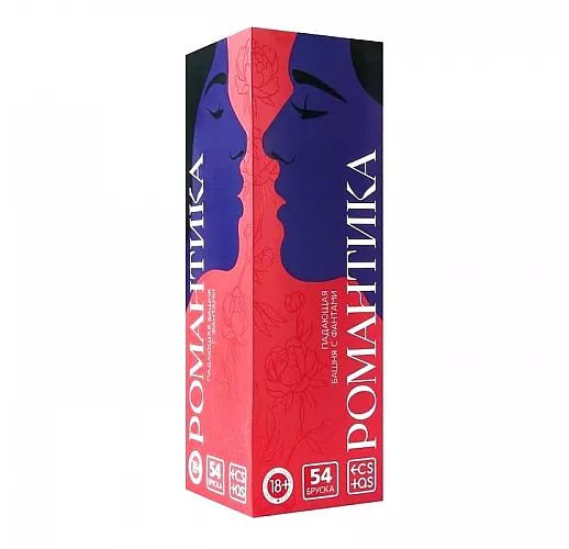 Игра падающая башня дженга «Романтика» с фантами - 54 бруска