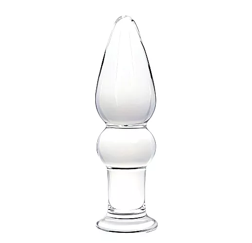 Стеклянный анальный плаг Egzo "Glass Anal Plug" с возможностью нагрева или охлаждения - 11 см.