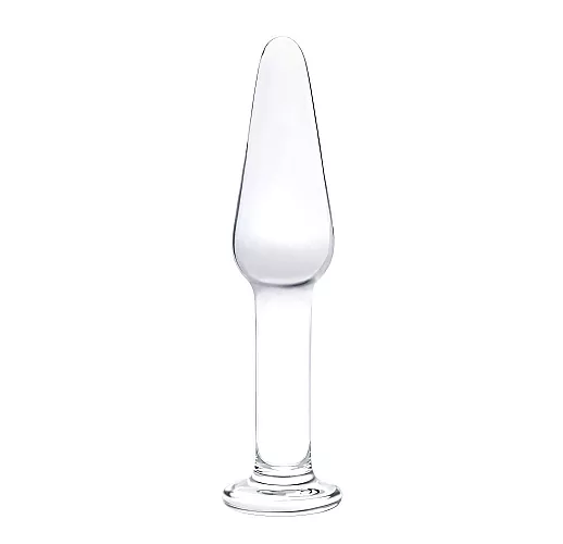 Стеклянный анальный плаг Egzo "Glass Anal Plug" с возможностью нагрева или охлаждения - 11,5 см.