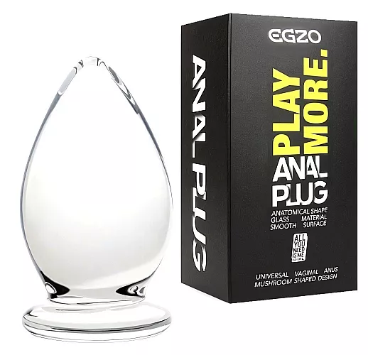 Стеклянный анальный плаг Egzo "Glass Anal Plug" с возможностью нагрева или охлаждения - 7 см.