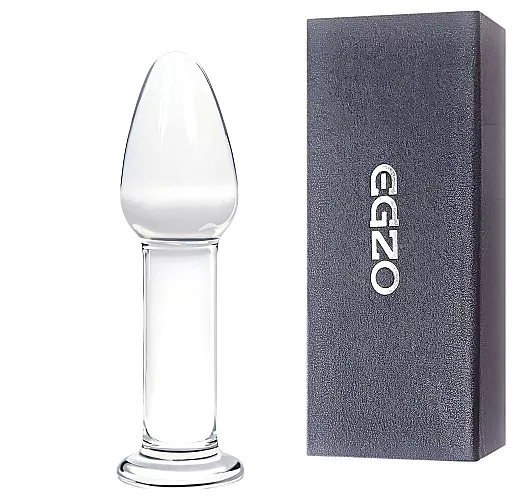 Стеклянный анальный плаг Egzo "Glass Anal Plug" с возможностью нагрева или охлаждения - 12 см.