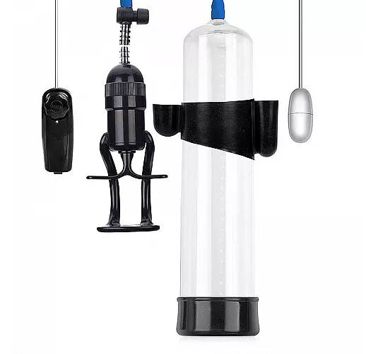 Прозрачная вакуумная помпа SE "Much Pleasure" с вибрацией и насадкой-вагиной - 30 см. ⌀ 6,5 см.