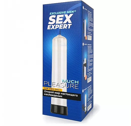 Прозрачная вакуумная помпа SE "Much Pleasure" с вибрацией и насадкой-вагиной - 30 см. ⌀ 6,5 см.