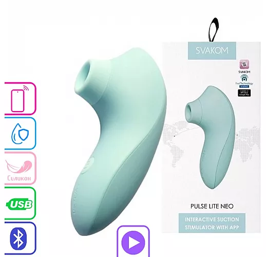 Вакуумно-волновой стимулятор клитора Svakom "Pulse Lite Neo" 5+5 режимов, IPX7, USB, Bluetooth/App