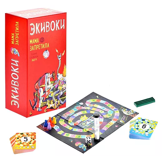 Настольная игра «Экивоки Мама запретила» - 90 карт, игровое поле, часы, кубик, фишки, пластилин