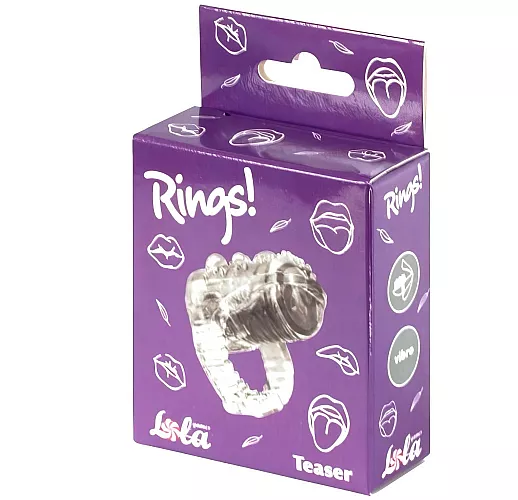 Прозрачная вибро-насадка на язык Rings Teaser для умопомрачительных оральных ласк - 3,5 см.