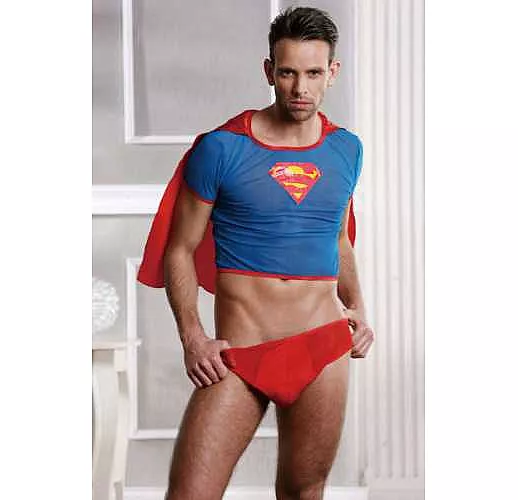 Костюм супермена S-M-L синий с красным