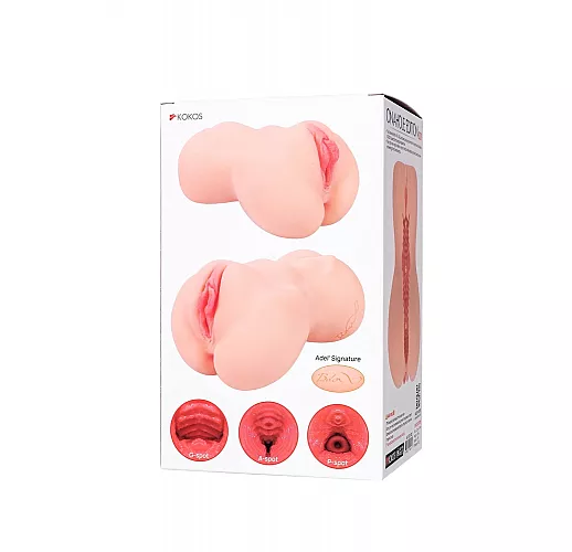 Двухслойный мастурбатор-вагина Kokos "Adel" с анатомически-верными изгибами и рельефом