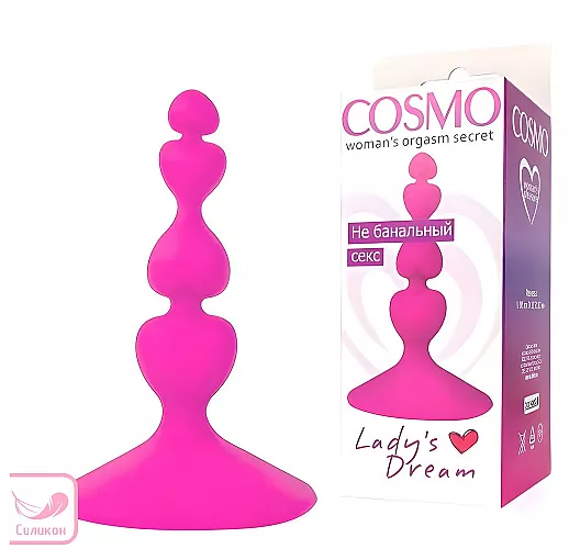 Ярко-розовый анальный силиконовый стимулятор Cosmo Dream с элементами ⌀ 1/1.7/2.1 - 8 см. Ярко-розовый анальный силиконовый стимулятор Cosmo Dream с элементами ⌀ 1/1.7/2.1 - 8 см.