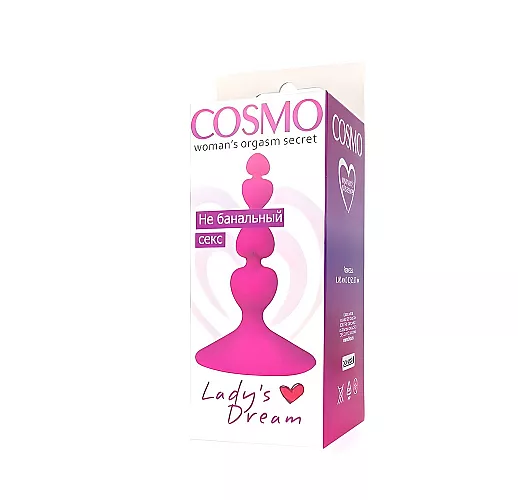Ярко-розовый анальный силиконовый стимулятор Cosmo Dream с элементами ⌀ 1/1.7/2.1 - 8 см. Ярко-розовый анальный силиконовый стимулятор Cosmo Dream с элементами ⌀ 1/1.7/2.1 - 8 см.