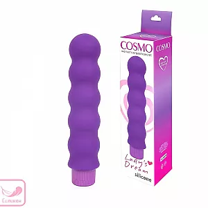 Фиолетовый силиконовый вибратор-елочка Cosmo с регулировкой интенсивности вибрации - 15 см.