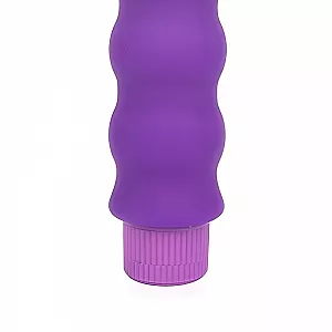 Фиолетовый силиконовый вибратор-елочка Cosmo с регулировкой интенсивности вибрации - 15 см.