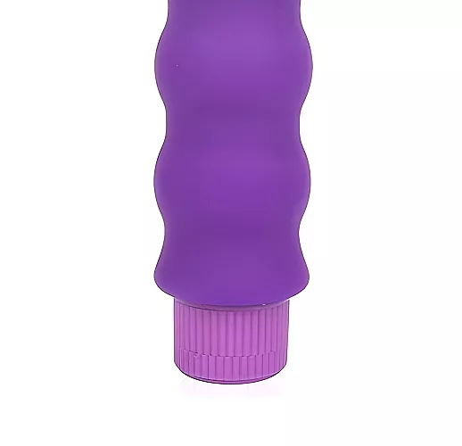 Фиолетовый силиконовый вибратор-елочка Cosmo с регулировкой интенсивности вибрации - 15 см.