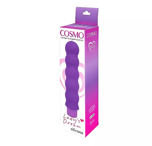 Фиолетовый силиконовый вибратор-елочка Cosmo с регулировкой интенсивности вибрации - 15 см.