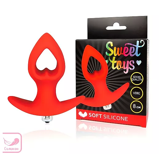 Красная анальная вибровтулка-сердечко Sweet Toys Silicone из силикона с ограничителем - 8 см. Красная анальная вибровтулка-сердечко Sweet Toys Silicone из силикона с ограничителем - 8 см.