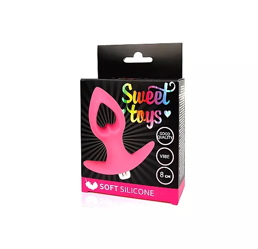 Розовая анальная вибровтулка-сердечко Sweet Toys Silicone из силикона с ограничителем - 8 см. Розовая анальная вибровтулка-сердечко Sweet Toys Silicone из силикона с ограничителем - 8 см.