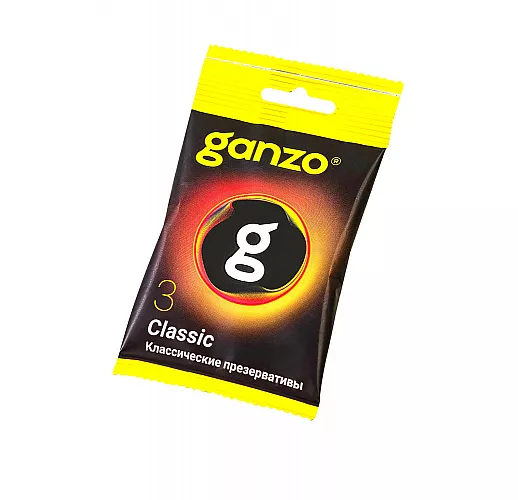 Классические презервативы Ganzo "Classic" Black Edition с обильной силиконовой смазкой - 3 шт.