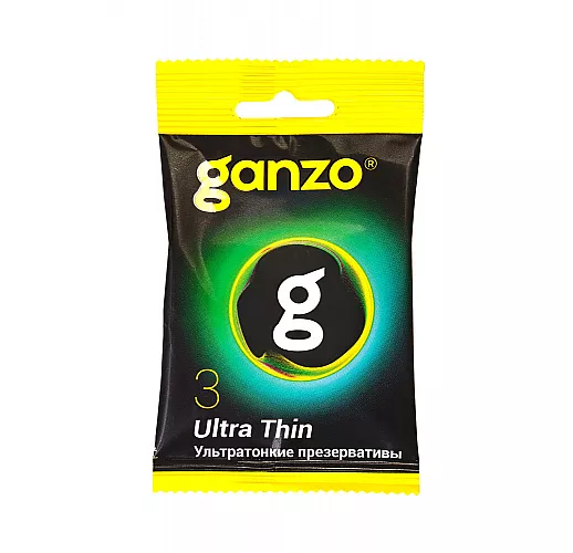 Ультратонкие презервативы Ganzo "Ultra Thin" Black Edition с обильной силиконовой смазкой - 3 шт.