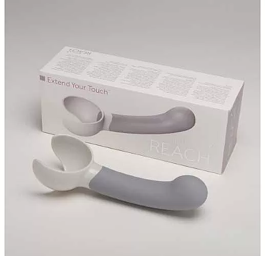 Серая насадка Reach для вибромассажёра Revel Body - 14 см.